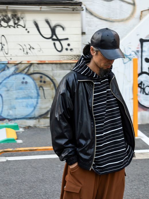 AMBERGLEAM FABRIC REVERSIBLE BLOUSON / Black