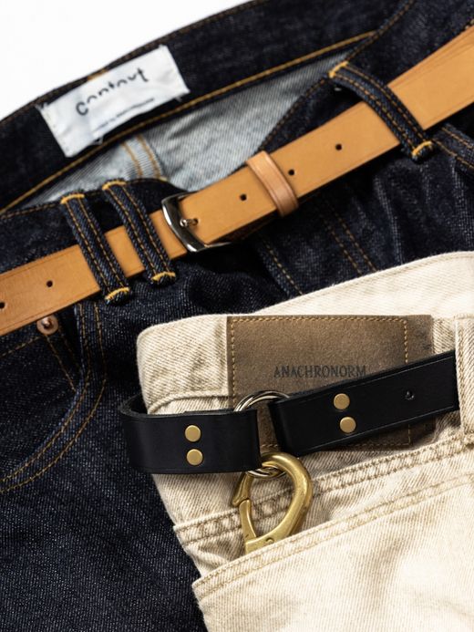 ANACHRONORM PINBUCKLE RING LEATHER BELT / Black