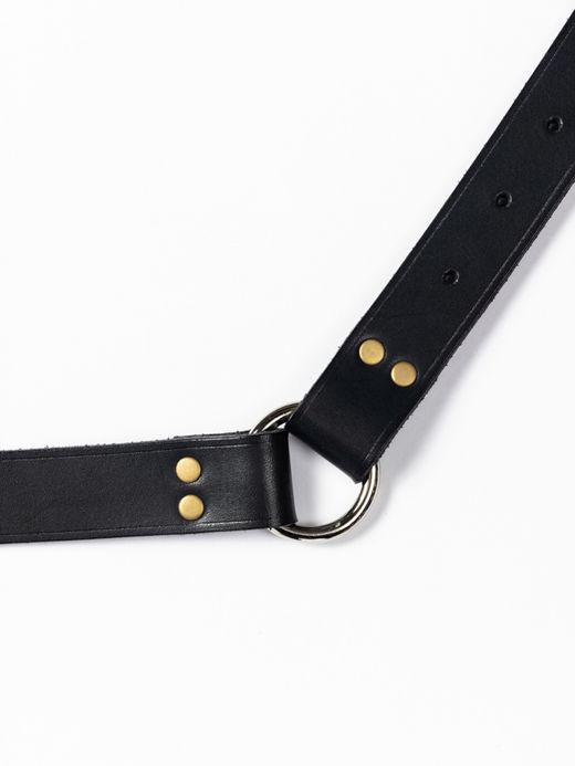 ANACHRONORM PINBUCKLE RING LEATHER BELT / Black