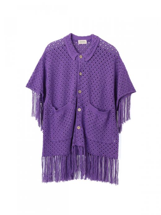 AMBERGLEAM FRINGE COTTON KNIT SHIRTS / 4colors