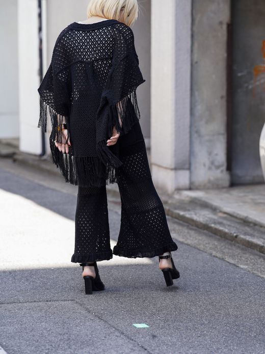 AMBERGLEAM FRINGE COTTON KNIT SHIRTS / 4colors