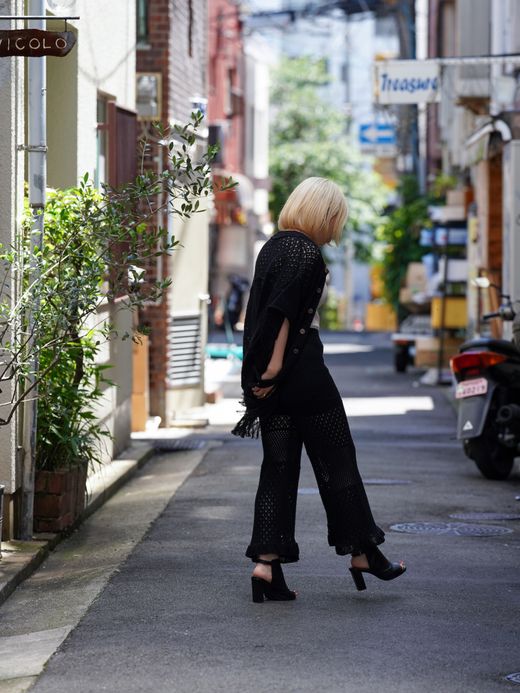 AMBERGLEAM FRINGE COTTON KNIT SHIRTS / 4colors