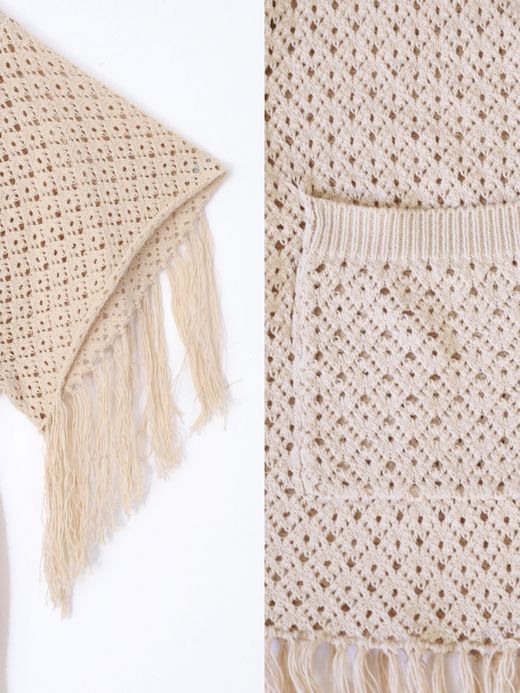 AMBERGLEAM FRINGE COTTON KNIT SHIRTS / 4colors