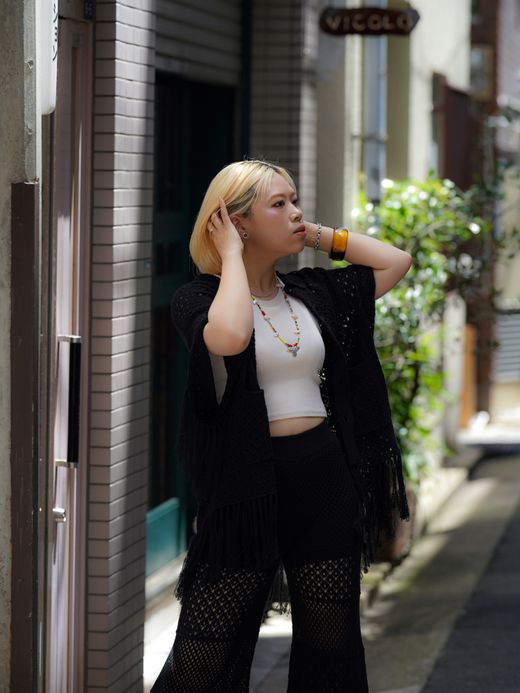 AMBERGLEAM FRINGE COTTON KNIT SHIRTS / 4colors