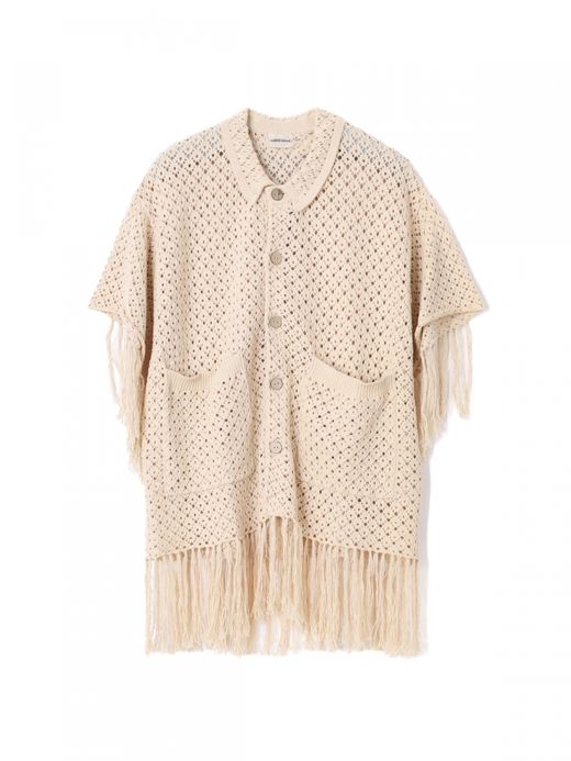 AMBERGLEAM FRINGE COTTON KNIT SHIRTS / 4colors