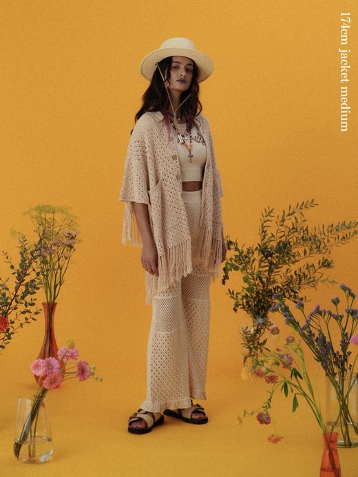 AMBERGLEAM FRINGE COTTON KNIT SHIRTS / 4colors