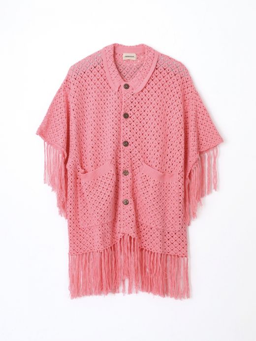 AMBERGLEAM FRINGE COTTON KNIT SHIRTS / 4colors