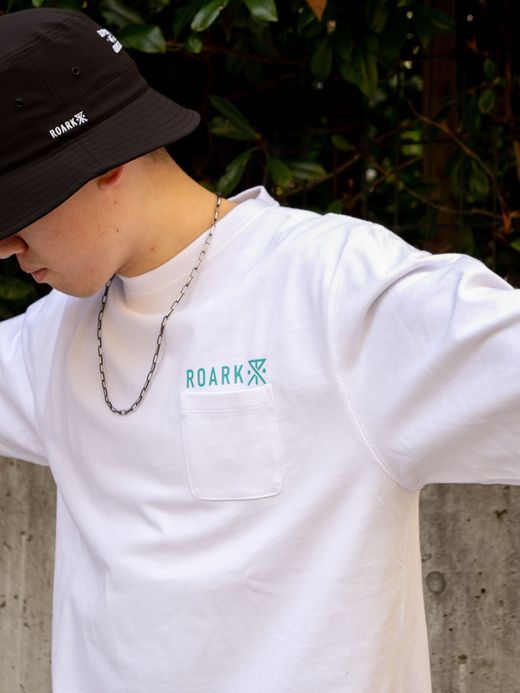 ROARK REVIVAL "LOGO" 9.3oz H/W L/S POCKET TEE / White