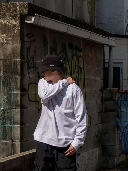 ROARK REVIVAL "LOGO" 9.3oz H/W L/S POCKET TEE / White