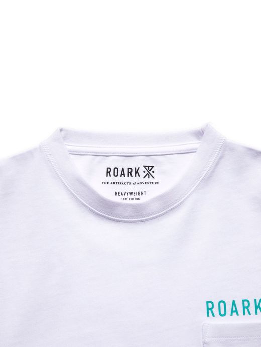 ROARK REVIVAL "LOGO" 9.3oz H/W L/S POCKET TEE / White
