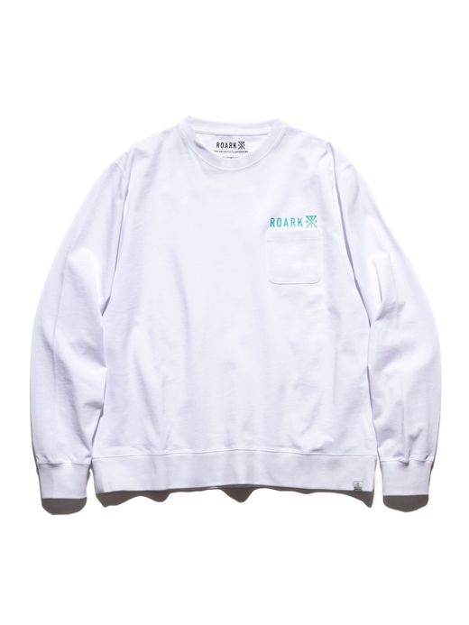 ROARK REVIVAL "LOGO" 9.3oz H/W L/S POCKET TEE / White
