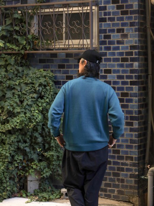 organicsta ORGANIC COTTON LINKING CREWNECK SWEATER / Pacific