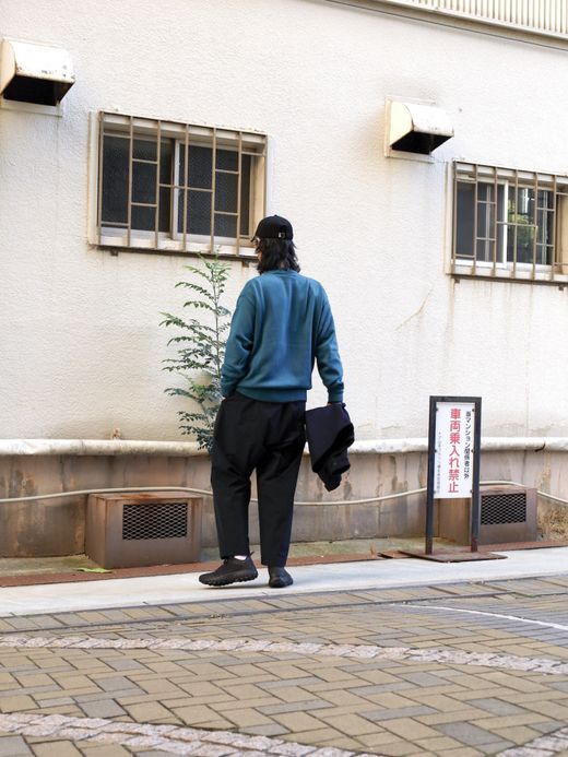 organicsta ORGANIC COTTON LINKING CREWNECK SWEATER / Pacific