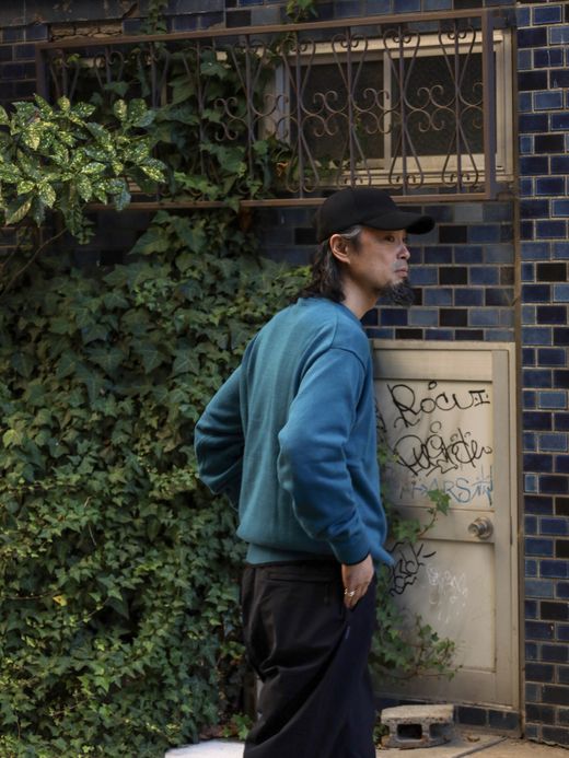 organicsta ORGANIC COTTON LINKING CREWNECK SWEATER / Pacific