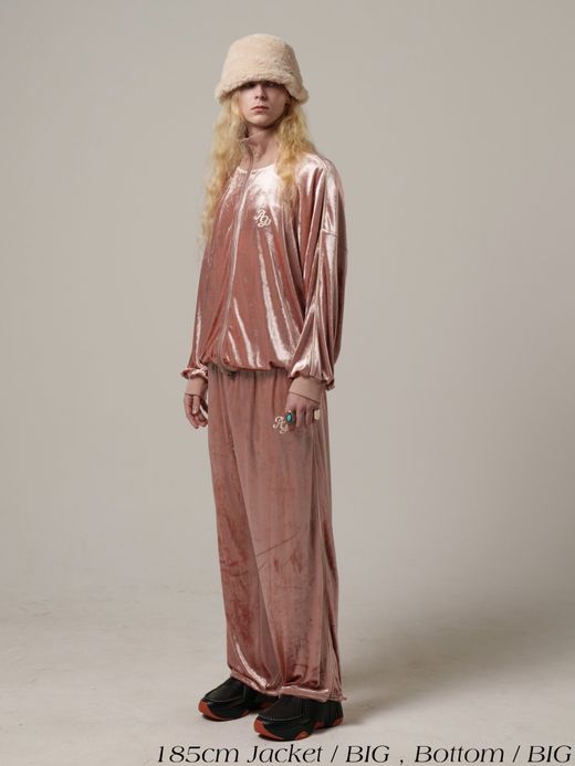 AMBERGLEAM CLASH VELOUR GATHERED PANTS / 3colors