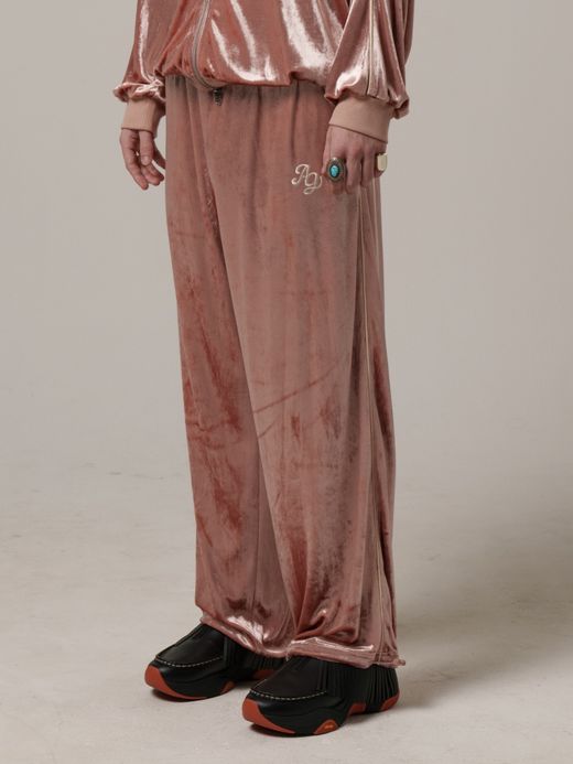AMBERGLEAM CLASH VELOUR GATHERED PANTS / 3colors