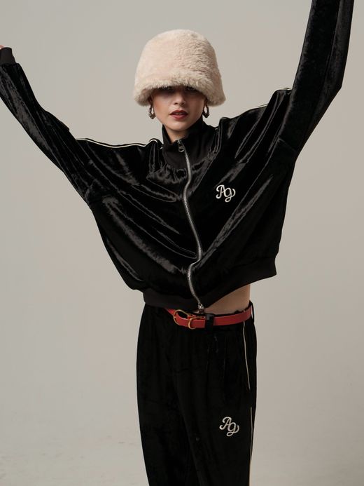 AMBERGLEAM CLASH VELOUR GATHERED PANTS / 3colors