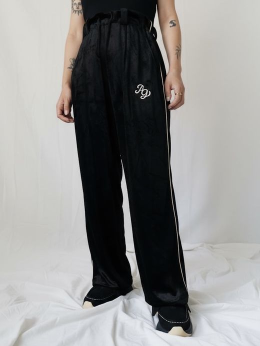 AMBERGLEAM CLASH VELOUR GATHERED PANTS / 3colors