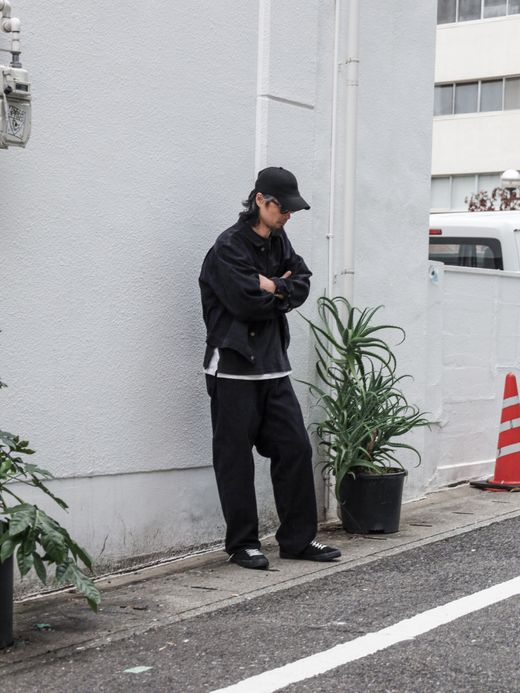 ANACHRONORM SULFUR DYED CORDUROY 5P WIDE PANTS / Sulfur black