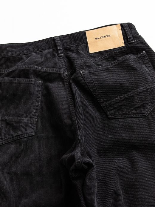 ANACHRONORM SULFUR DYED CORDUROY 5P WIDE PANTS / Sulfur black
