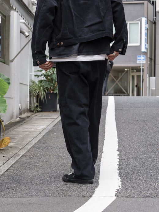 ANACHRONORM SULFUR DYED CORDUROY 5P WIDE PANTS / Sulfur black
