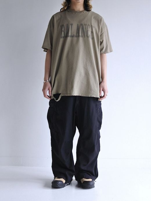 ANACHRONORM BALANCE PRINT DAMAGE S/S T-S / Khaki