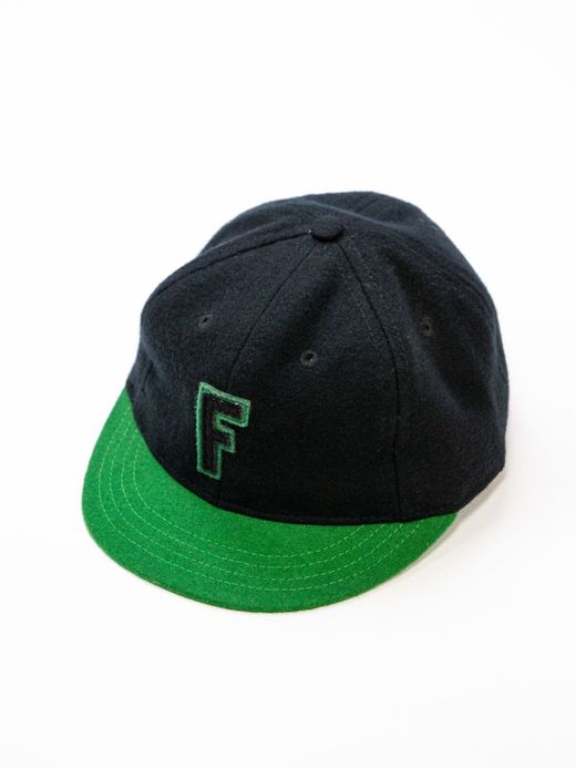 FLATBUSH Select "FLATBUSH"×"EBBETS FIELD FLANNELS" BASEBALL CAP / Black×green(FLATBUSH exclusive model)