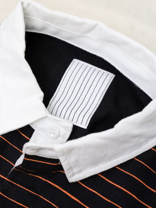 S.F.C SIDE STRIPES RUGBY SHIRT / Black×orange FLATBUSH（フラットブッシュ）公式