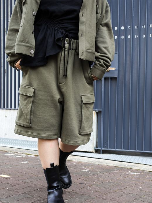 AMBERGLEAM SWEAT HALF PANTS / Khaki