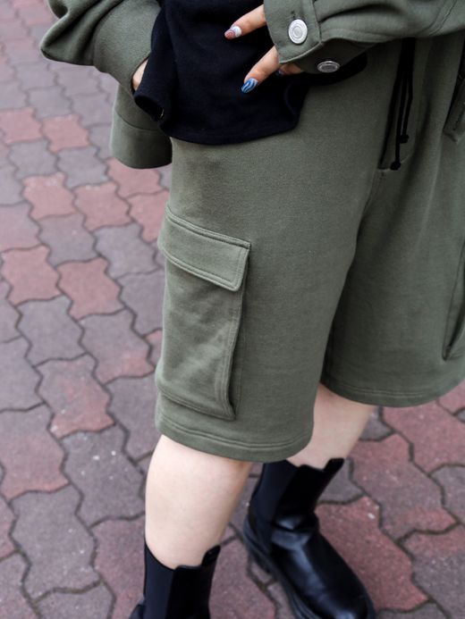AMBERGLEAM SWEAT HALF PANTS / Khaki