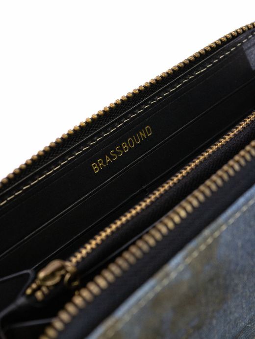 ANACHRONORM DAMAGED DENIM LONG WALLET / Indigo×black