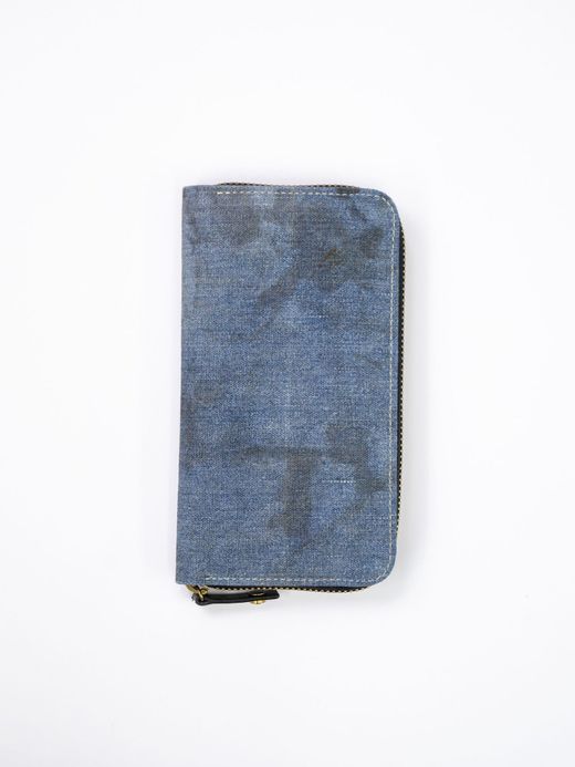 ANACHRONORM DAMAGED DENIM LONG WALLET / Indigo×black