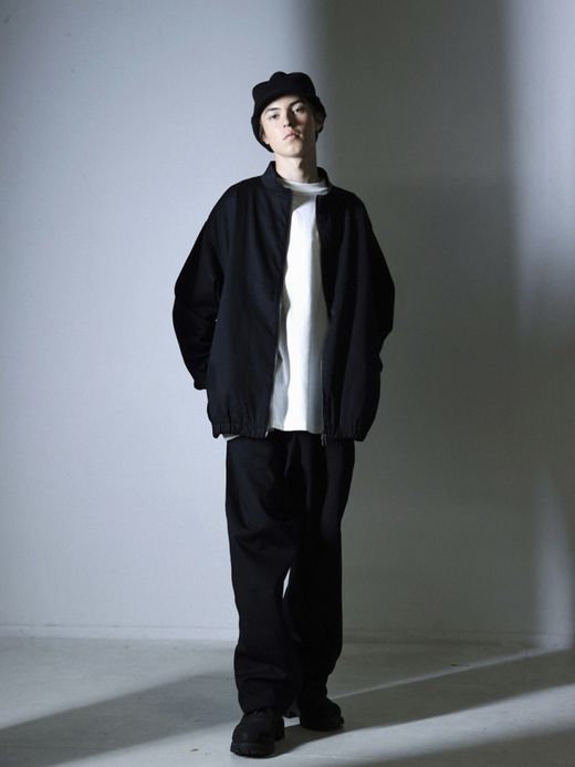 organicsta ORGANIC COTTON TWILL TRACK JACKET / Black