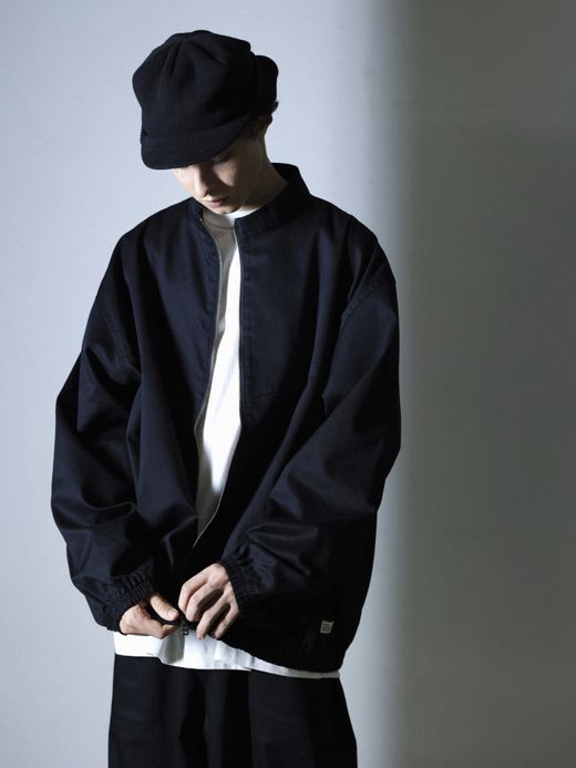 organicsta ORGANIC COTTON TWILL TRACK JACKET / Black