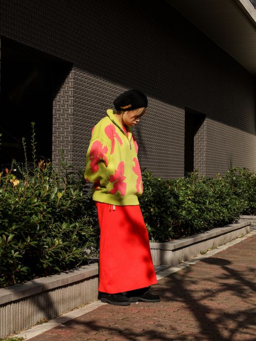 AMBERGLEAM BICOLOR HALF ZIP SWEATER / Green