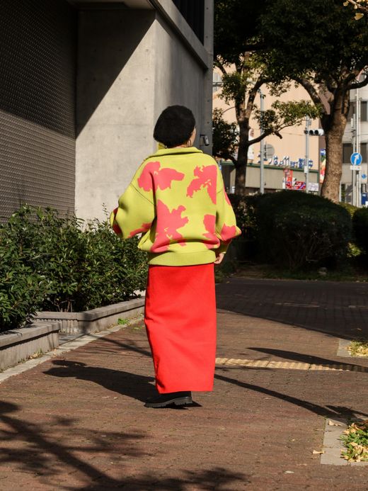 AMBERGLEAM BICOLOR HALF ZIP SWEATER / Green