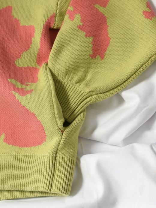 AMBERGLEAM BICOLOR HALF ZIP SWEATER / Green