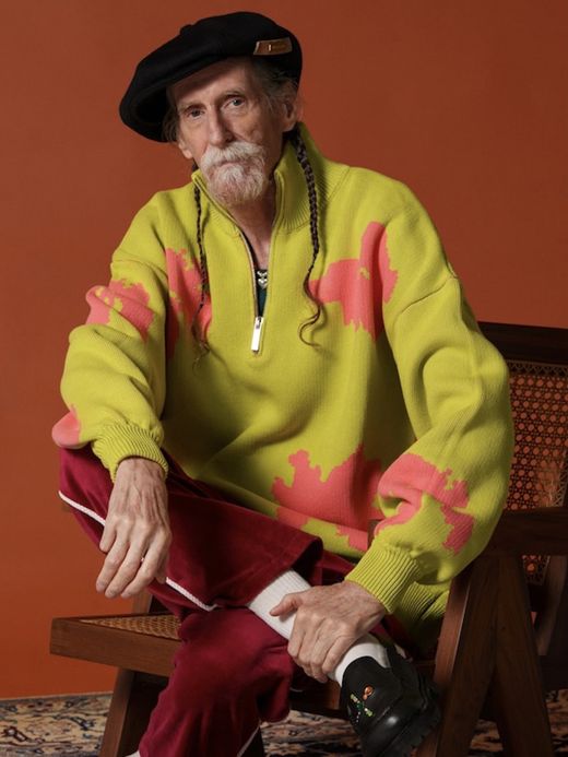 AMBERGLEAM BICOLOR HALF ZIP SWEATER / Green