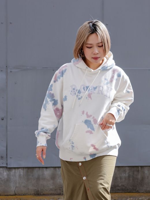 ROARK REVIVAL "MEDIEVAL LOGO" P/O HOODED SWEAT - TIEDYE / Blue tiedye
