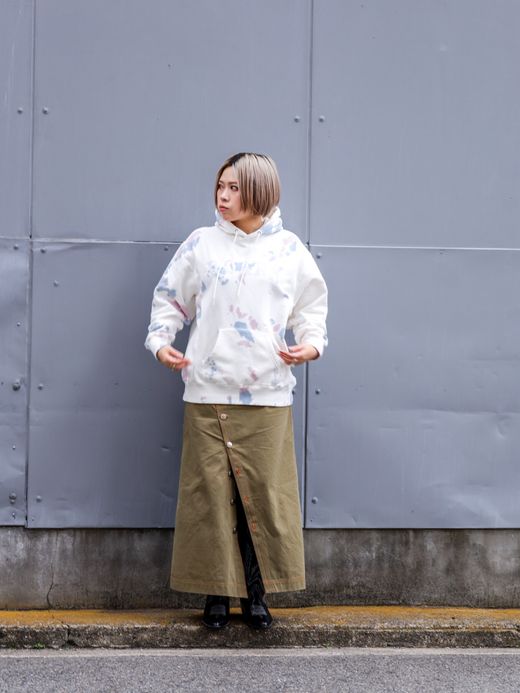 ROARK REVIVAL "MEDIEVAL LOGO" P/O HOODED SWEAT - TIEDYE / Blue tiedye