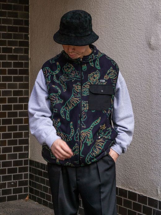 THE UNION TIGER FLEECE VEST / Navy