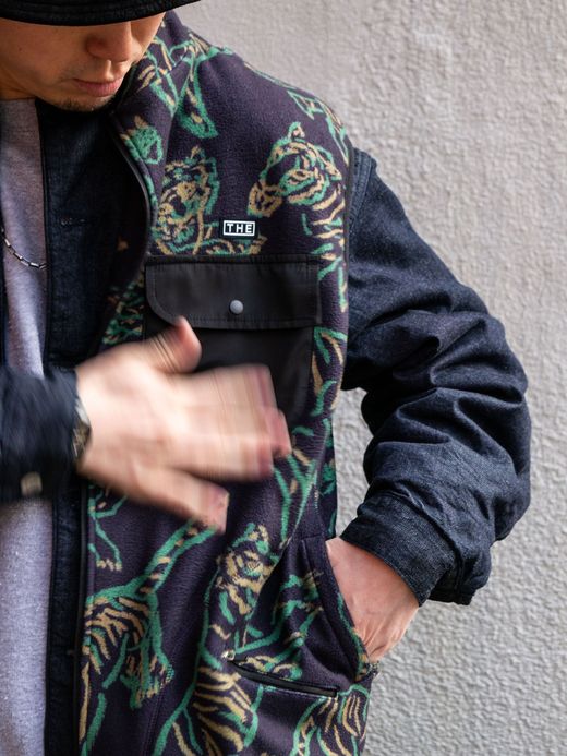 THE UNION TIGER FLEECE VEST / Navy