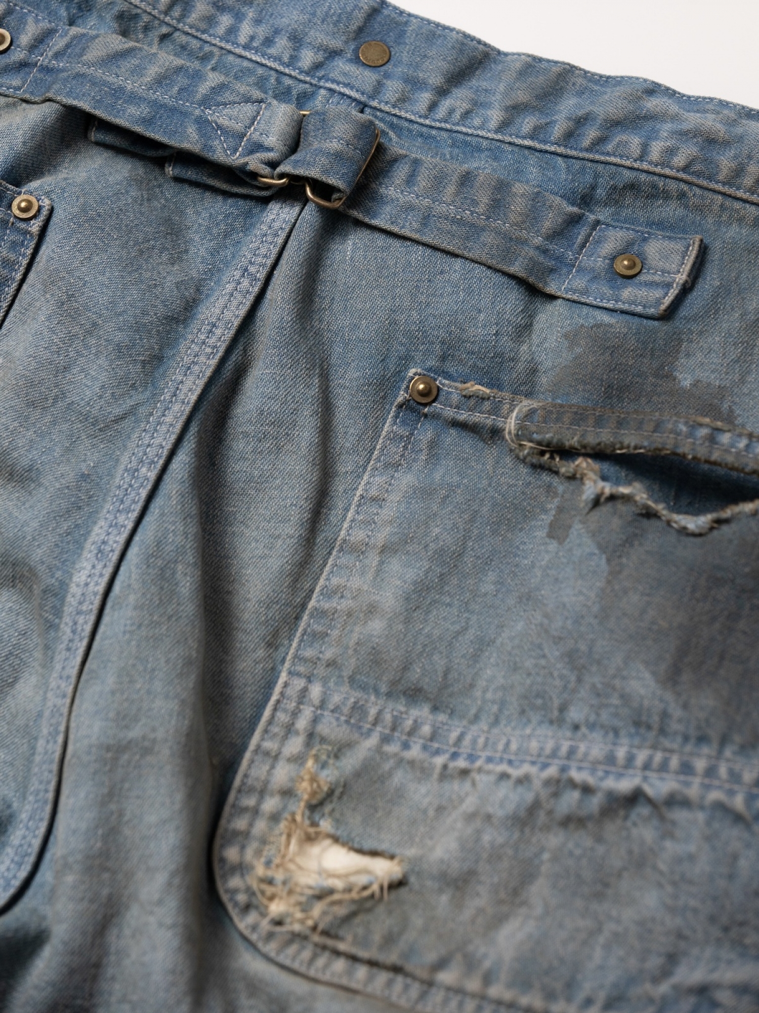 ANACHRONORM HARD DAMAGED DENIM PAINTER EASY PANTS / Indigo