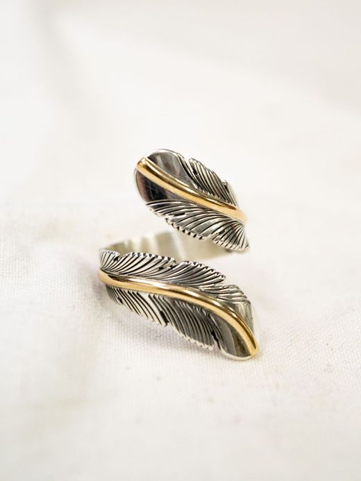 Indian Jewelry HARVEY MACE SILVER FEATHER RING / Type β