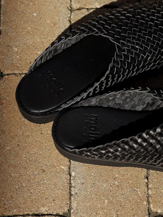 molle shoes WOVEN LEATHER CROG / Black