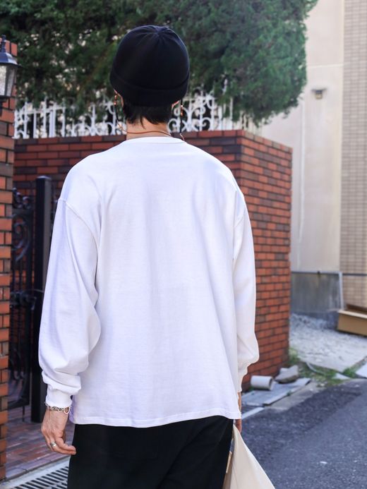 organicsta 7.3oz ORGANIC COTTON L/S POCKET TEE / White