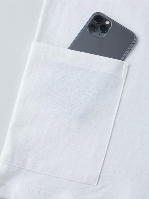 organicsta 7.3oz ORGANIC COTTON L/S POCKET TEE / White