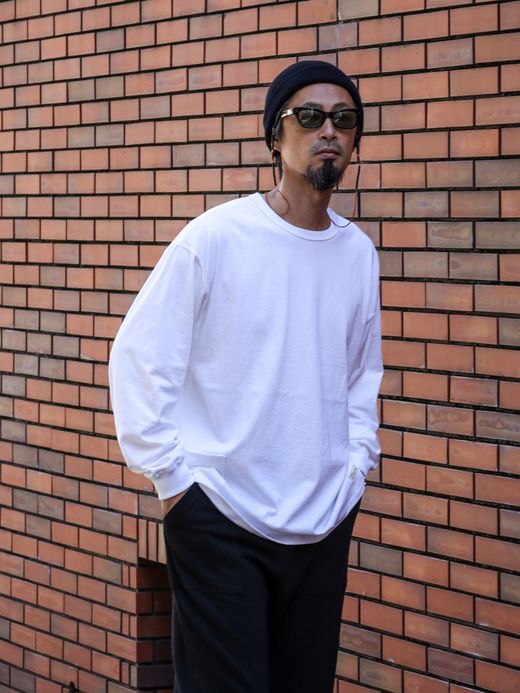 organicsta 7.3oz ORGANIC COTTON L/S POCKET TEE / White