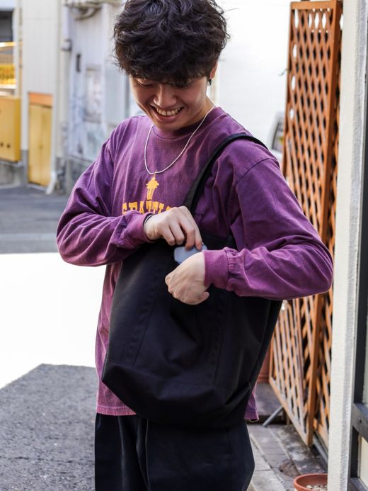 ANACHRONORM REVERSIBLE CAMP STEADY TOTE BAG / Black×indigo