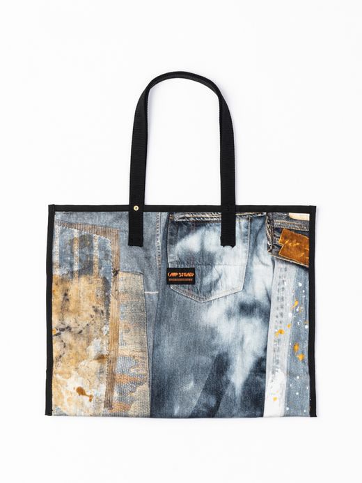 ANACHRONORM REVERSIBLE CAMP STEADY TOTE BAG / Black×indigo